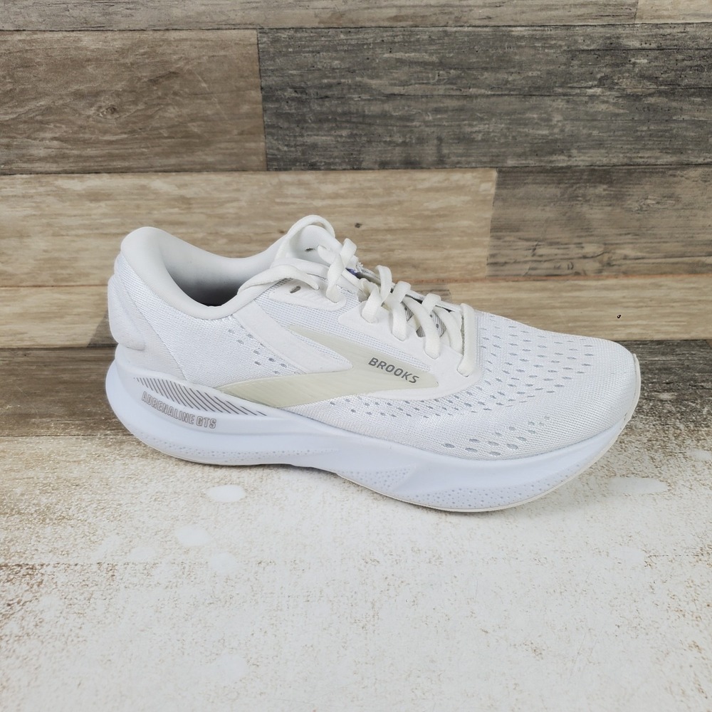Brooks Adrenaline GTS 24 Womens Shoes Sz 7 B Running White Oyster Alloy Sneakers